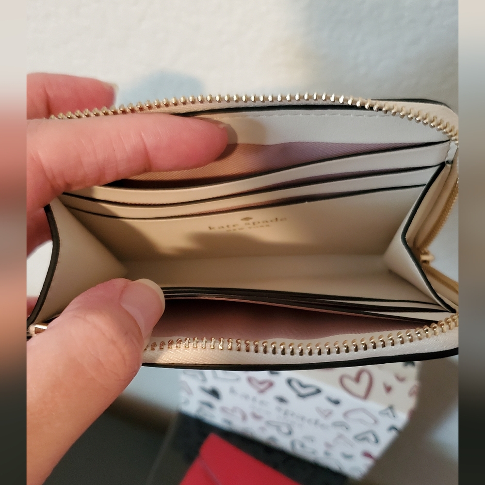 Kate Spade Staci Scribble Hearts Small Wallet w/ Card Case - Picture 7 of 12